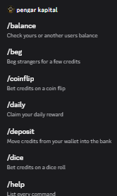 commands list